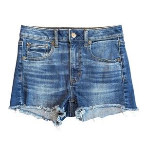 American Eagle Super Stretch Super Hi-Rise Shortie Jean Shorts Size 2